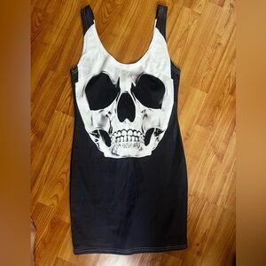 Skull skeleton mini dress for Halloween